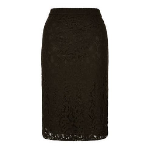 Planet Lace Black Pencil Skirt