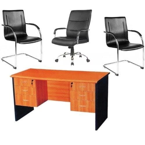 Office Table + Executive Chair & 2 Visitor Chairs