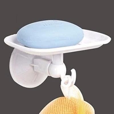 Wall Suction Soap Dish With Sponge Hook
