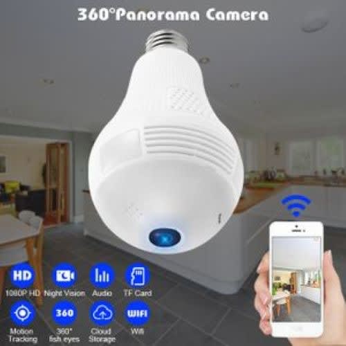 360 Degree Fisheye WIFI Light Camera Bulb Security Lens 1080p