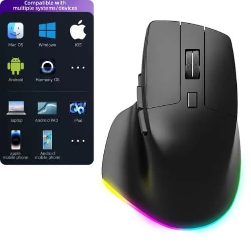 Gaming Sensor Office Rgb Backlit Mice Rechargeable Wireless Mouse