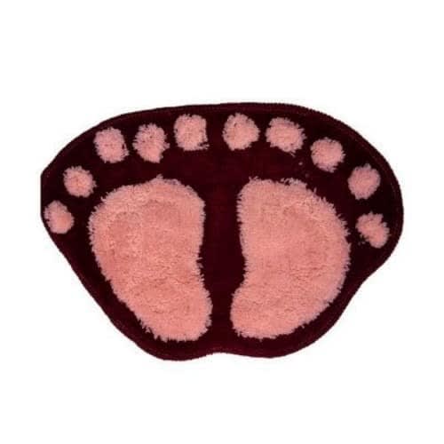 Fluffy Footprint Shaped Foot Mat
