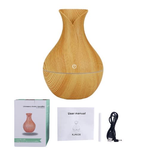 Ultrasonic Aroma Essential Oil Humidifier - 150ml- Light Wood