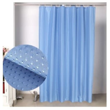 Antifungal Cotton Shower Curtain- Blue