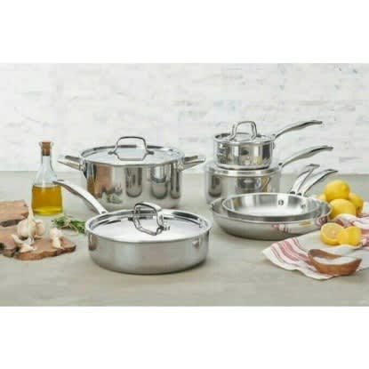 Henckels International 10-Piece Tri-Ply Real Clad Stainless Cookware Set