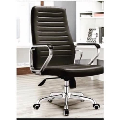 Leather Manager/Executive Office Swivel Chair - Black