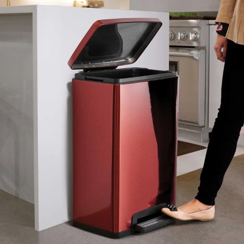 Tramontina Step Trash Can - Red - 49.2ltr