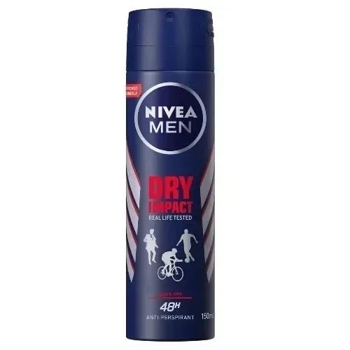 Nivea 48hrs Antiperspirant Boxy Body Spray For Men - Dry Impact - 150ml