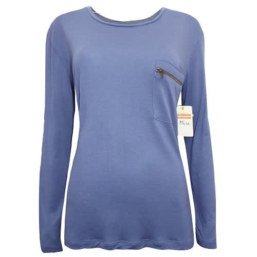 Mira Long Sleeve Zip Pocket Top