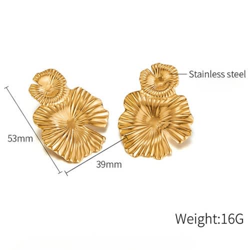 Exaggerated Dangle Earrings - Gold
