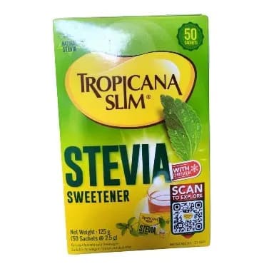 Tropicana Slim Stevia Sweetener - 125g - 50 Sachets