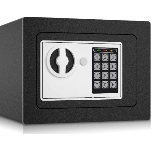 17e Small Safe Box -digital Password And Keys - 9.1"d X 6.7"w X 6.7"h