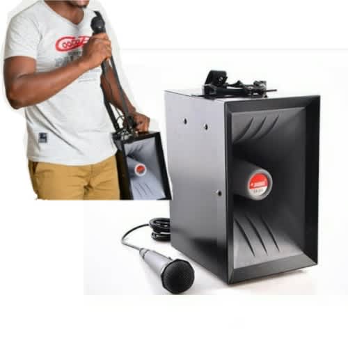 4 Corner Portable Megaphone Speaker With SD & USB Play Port- with Microphone