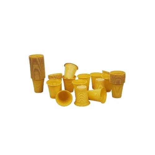 Disposable Cups - Plastic Glass 360 Ml - 100 Pcs - Yellow