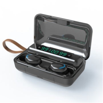 F9 Tws Bluetooth Earbuds With Power Bank - Black