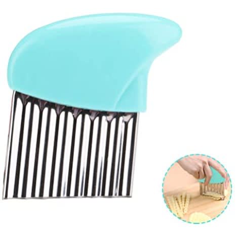 Stainless Steel Crinkle Wavy Cutter - Blue