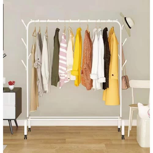 Multifunctional Double Pole Free Standing Clothes Hanger-35kg