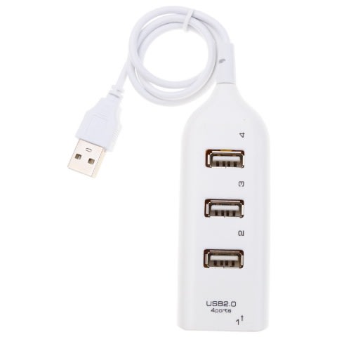 USB20 Hub Adapter Multi Splitter - 4Ports - White