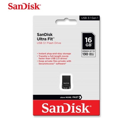 Sandisk Ultra Fit Usb 3.1 Flash Drive - 16GB