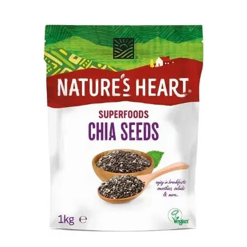 Super Food Whole Black Chia Seeds Omega-3 & Calcium Superfood - 1kg