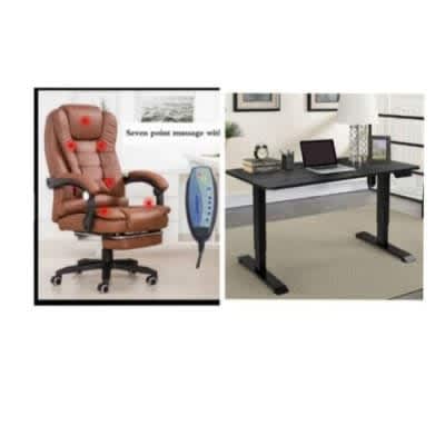 Set Of Executive Massage Chair / Adjustable Desk 1.4 Meters