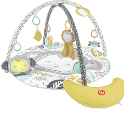 Monkey Themed Infant Playmat With Tummy Time Prop And Activity And Snugamonkey Go Banana Gym