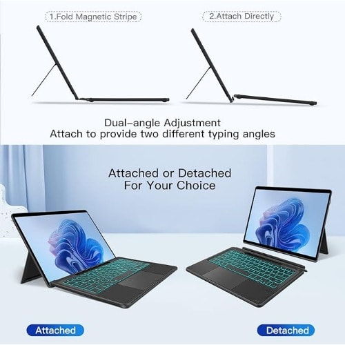 Surface Pro X / Pro 8 / Pro 9 Wireless Bluetooth Signature Keyboard with Backlit