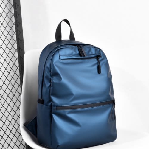 Nordane Leather Laptop Backpack - blue