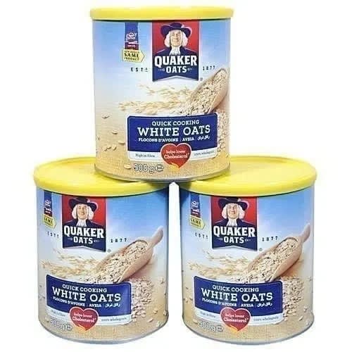 Quaker White Oats Tin - 500g X 3 Packs