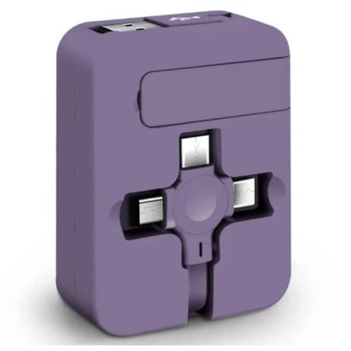 3 In 1 Charge Cable Micro Usb Type C Cable Retractable With Phone Holder