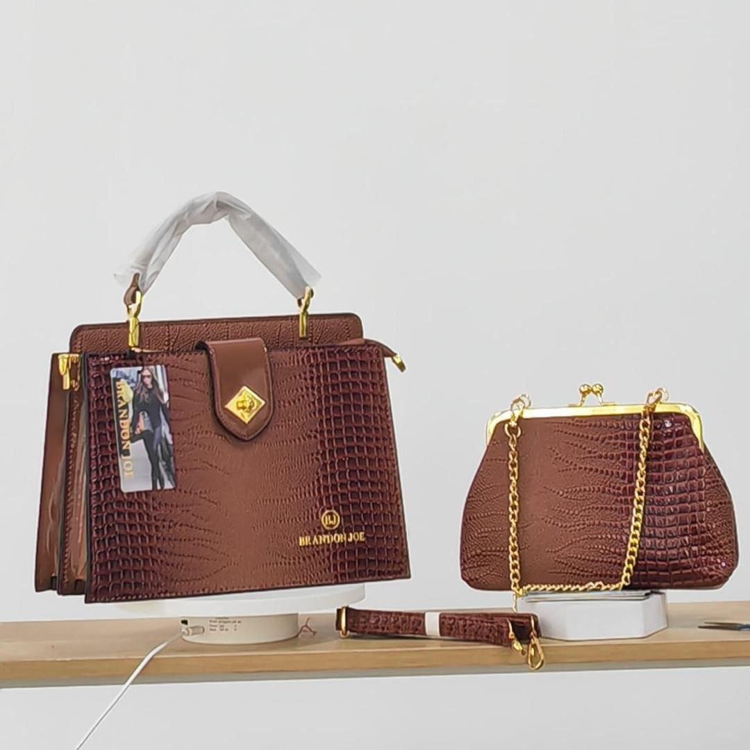 2n1 Crocodile Pattern Patent Leather Handbag.