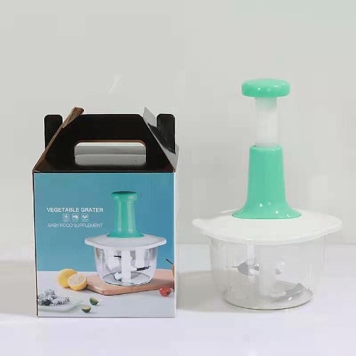 Hand Pat Manual Food Processor, Chopper And Cutter - 2L