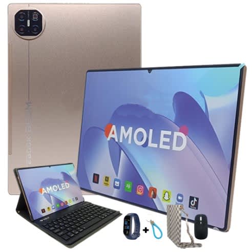 Idino Notebook BOOM 5G with Keyboard - 10.1"HD - 512GB ROM - 8GB RAM - Dual SIM - 10000mAh - Gold