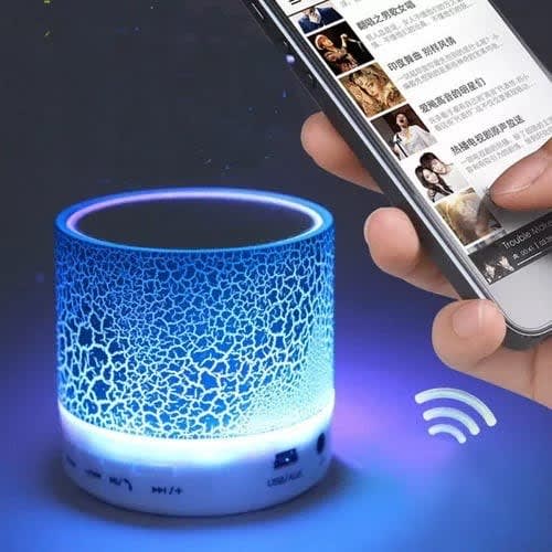Mini Wireless Portable Bluetooth Speaker With Led And Built-in Mic - Multi Colour