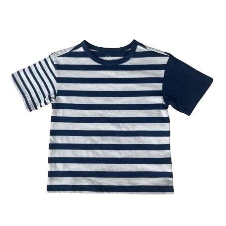 Boys Oversized Short Sleeve Stripe Shirts - Blue