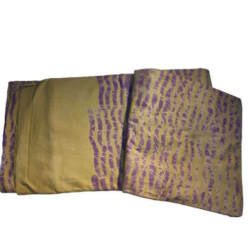 Handcrafted Batik Cotton Fabric - Abstract Mustard Purple - approx. 5 Yards