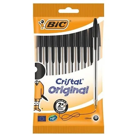 Bic - Cristal Ball Pen - 10 Packs - Black