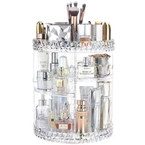 360 Degree Rotating And Adjustable Cosmetics And Makeup Organizer