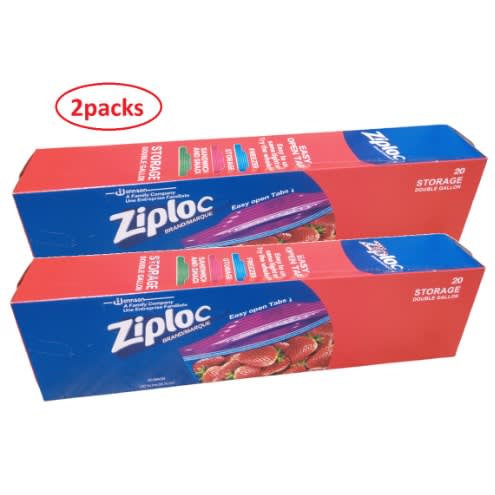 Ziploc Easy Open Tab Storage Double Gallon 20bags X 2Pcs