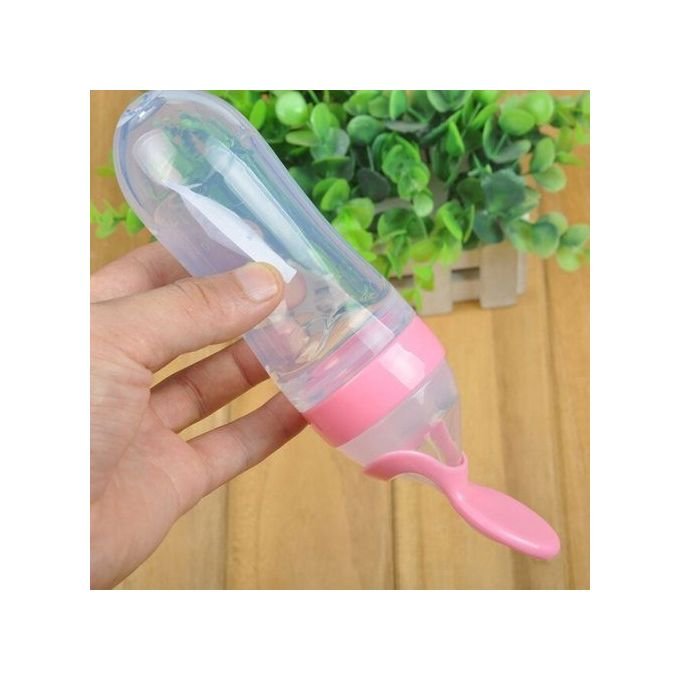 Silicone Baby Squeezing Spoon Feeding Bottle Training Feeder