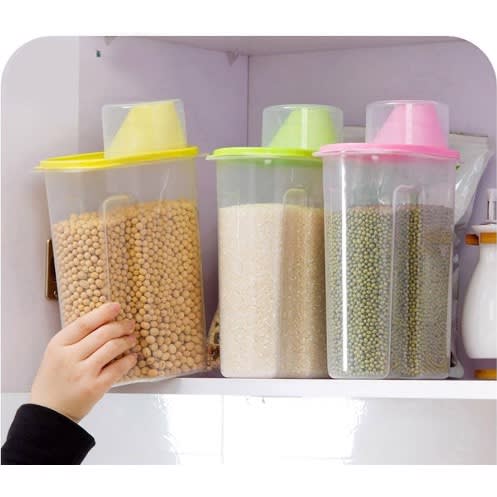 Cereals And Food Stuffs Storage Containers - 2.5L  X 3 Pieces