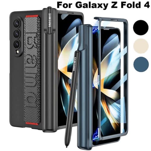 Magnetic Shockproof Cover With Strap - Screen Protector S Pen Slot For Samsung Z Fold 4