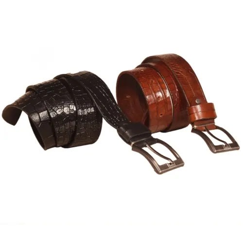 Crocodile Leather Belt - 2pcs