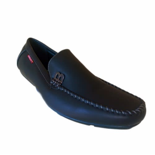 Men's Foll Leather Drivers Loafers - Black