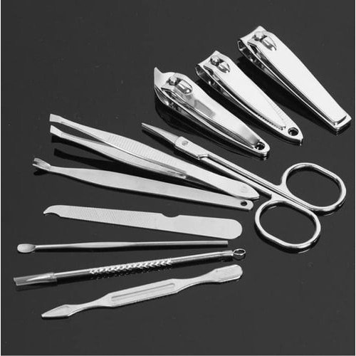 Stainless Steel Nail Clipper Travel & Grooming Kit Nail Tools Unisex - 10pcs