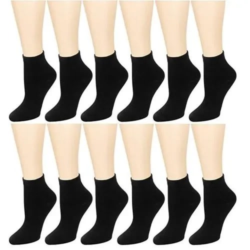 Ankle Unisex Sock - Black - 6pairs