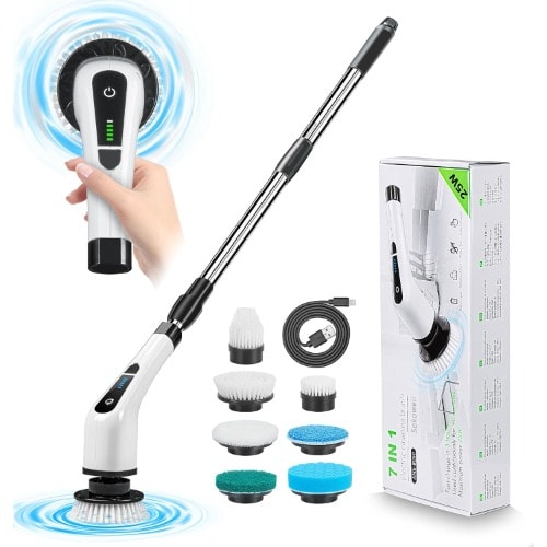 Electric Spin Scrubber 7 In 1 Bathroom Cordless Cleaning Brush
