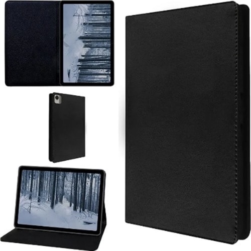 Leather Flip Cover Case For Nokia T21 - Black