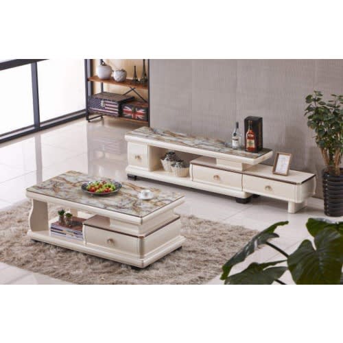 TV Stand And Center Table - White