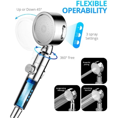 30% Water Saving 3 Spa Mode Shower Head